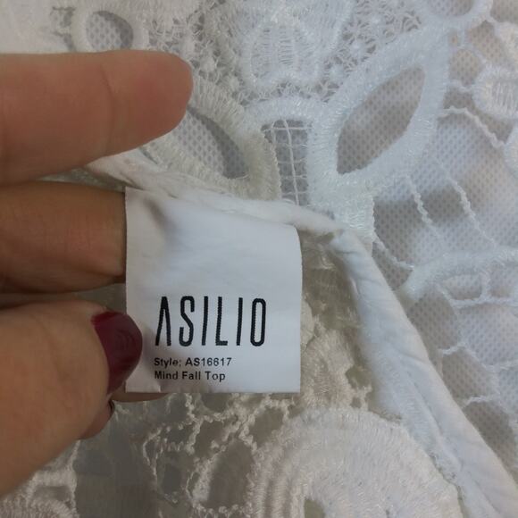Asilio The Mind Fall Top White Lace Crop Topper Size 4 - Picture 9 of 11